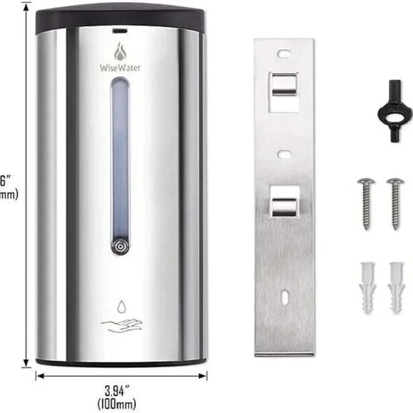 Wisewater Stainless Steel Touchless Wall-Mount Automatic Soap Dispenser NS59 - Picture 3 of 7